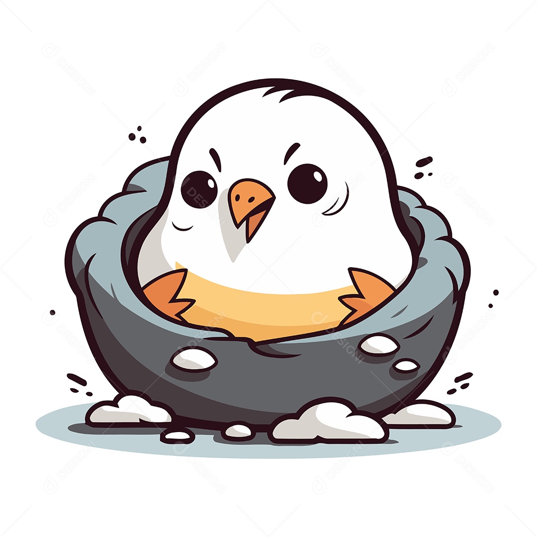 Filhote de Pássaro Desenho Animado Ilustração Vetor EPS