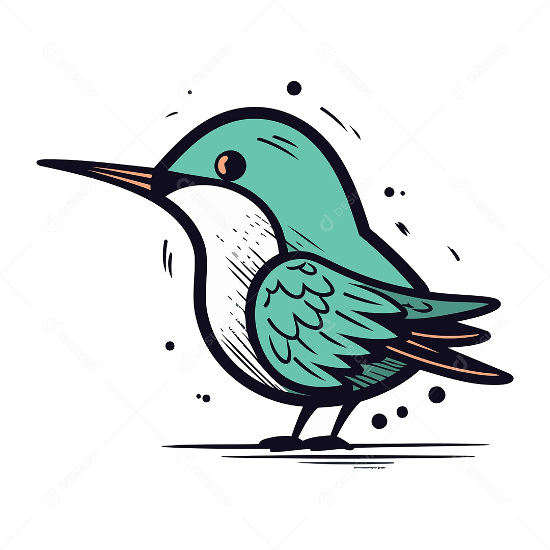 Beija Flor de Desenho Animado Ilustração Vetor EPS