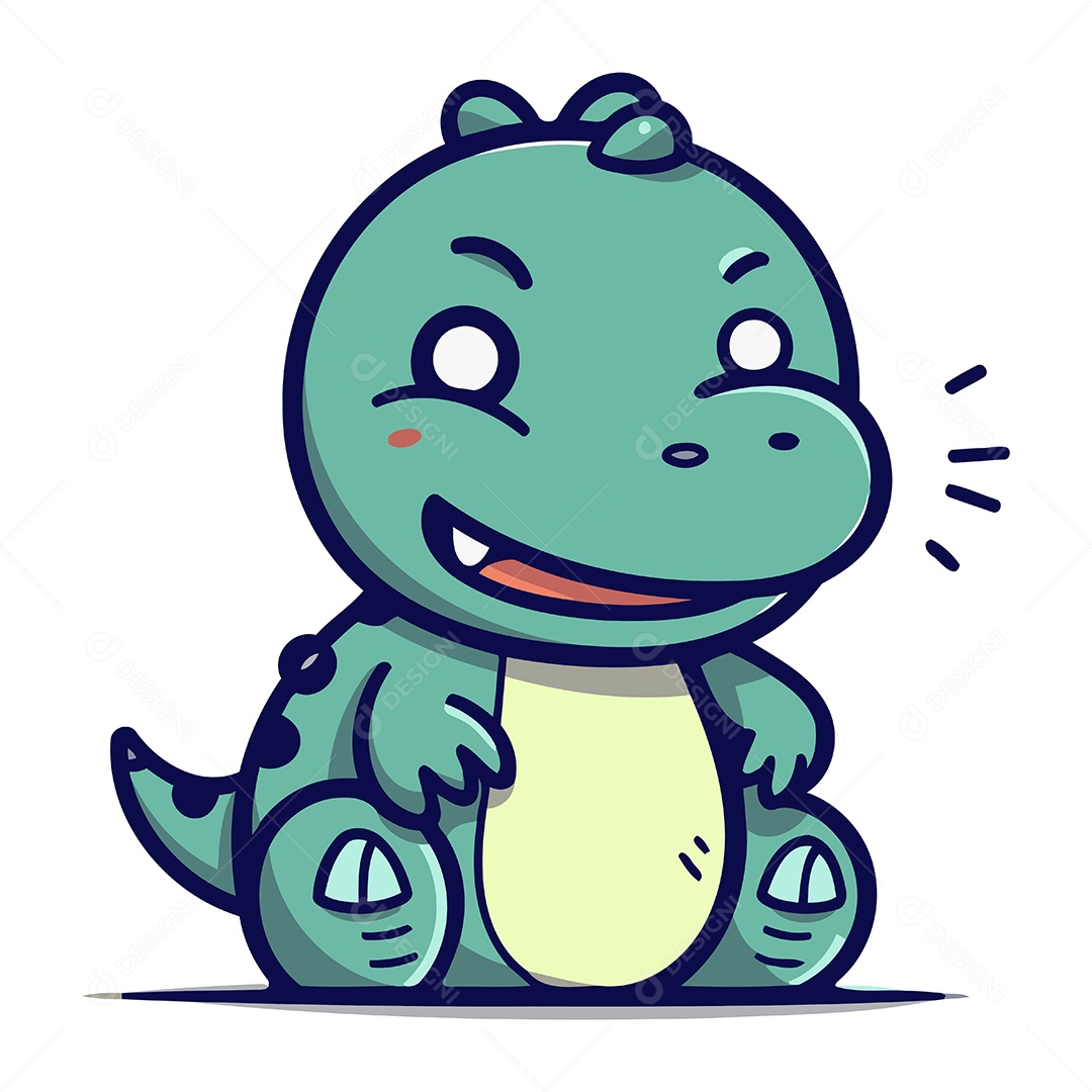 Dinossauro de Desenho Animado Ilustração Vetor EPS