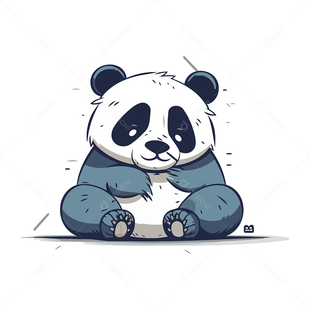 Urso Panda Fofo de Desenho Animado Ilustração Vetor EPS