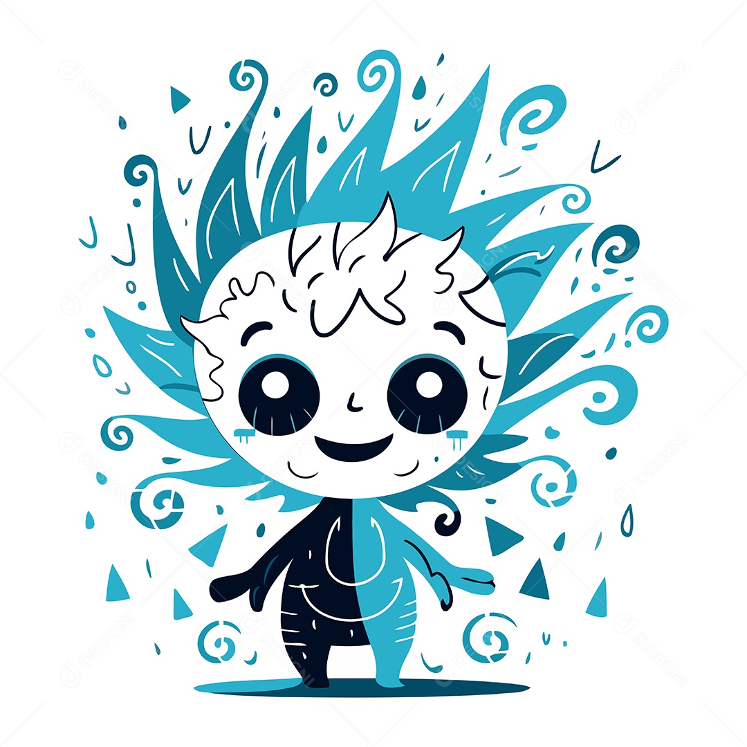 Monstro de Desenho Animado Ilustração Vetor EPS