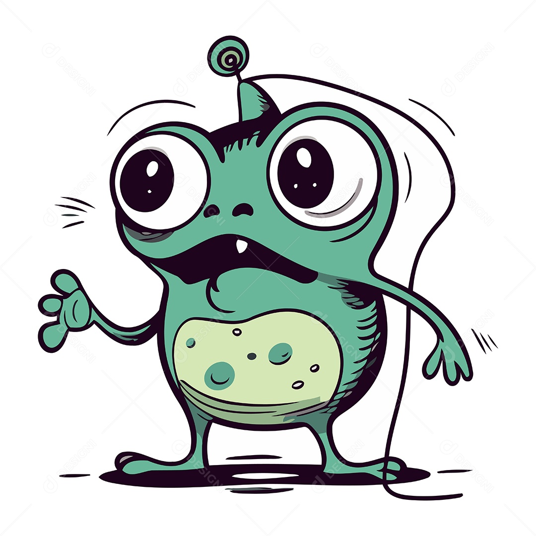 Sapo Engraçado de Desenho Animado Ilustração Vetor EPS