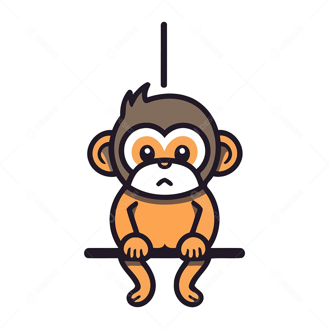 Macaco de Desenho Animado Ilustração Vetor EPS