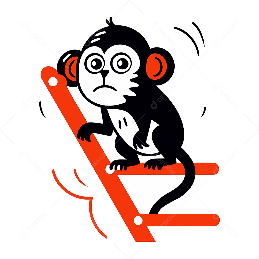 Macaco de Desenho Animado Ilustração Vetor EPS