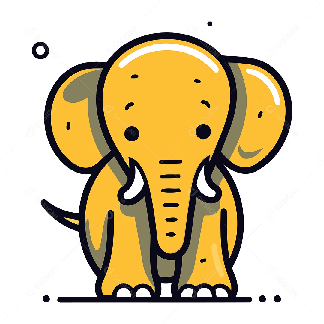 Elefante de Desenho Animado Ilustração Vetor EPS