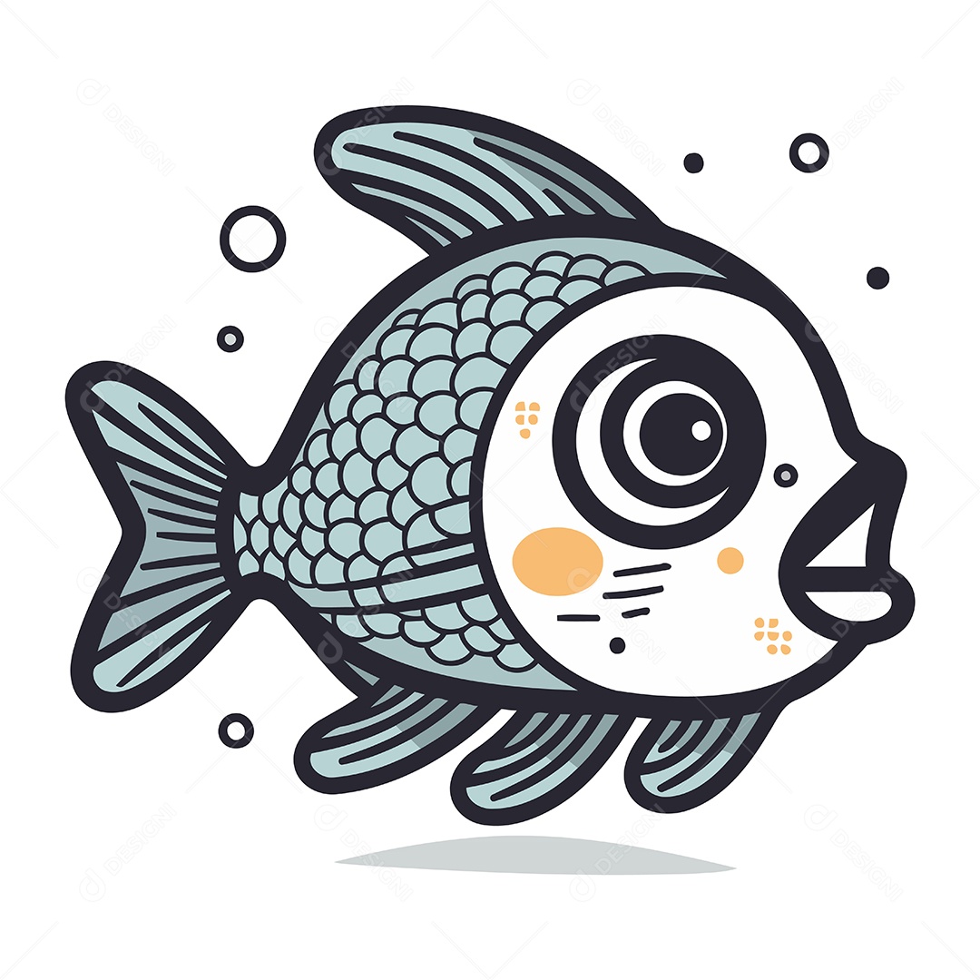 Peixe de Desenho Animado Ilustração Vetor EPS