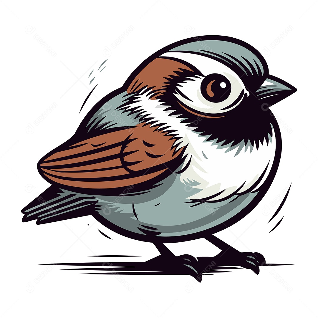 Passarinho de Desenho Animado Ilustração Vetor EPS