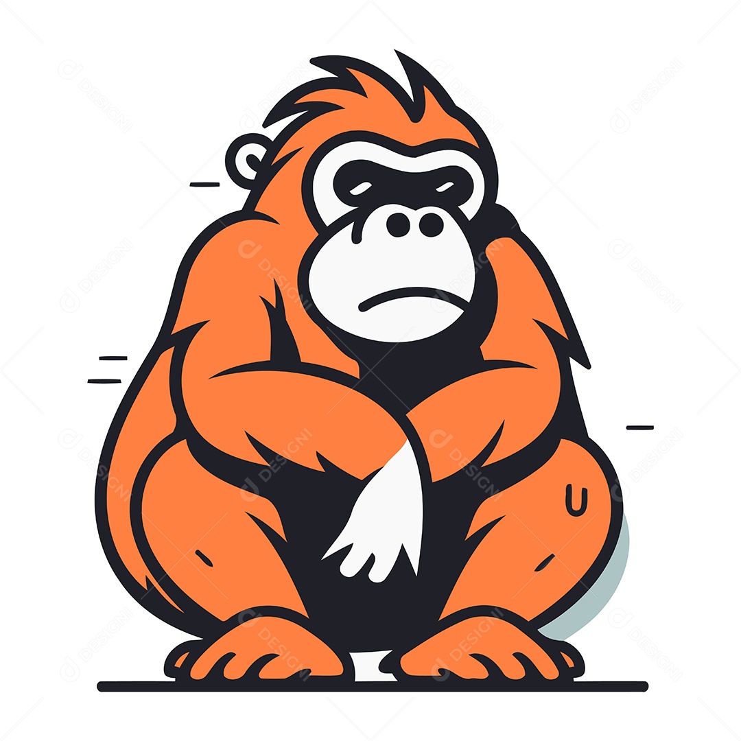 Macaco de Desenho Animado Ilustração Vetor EPS