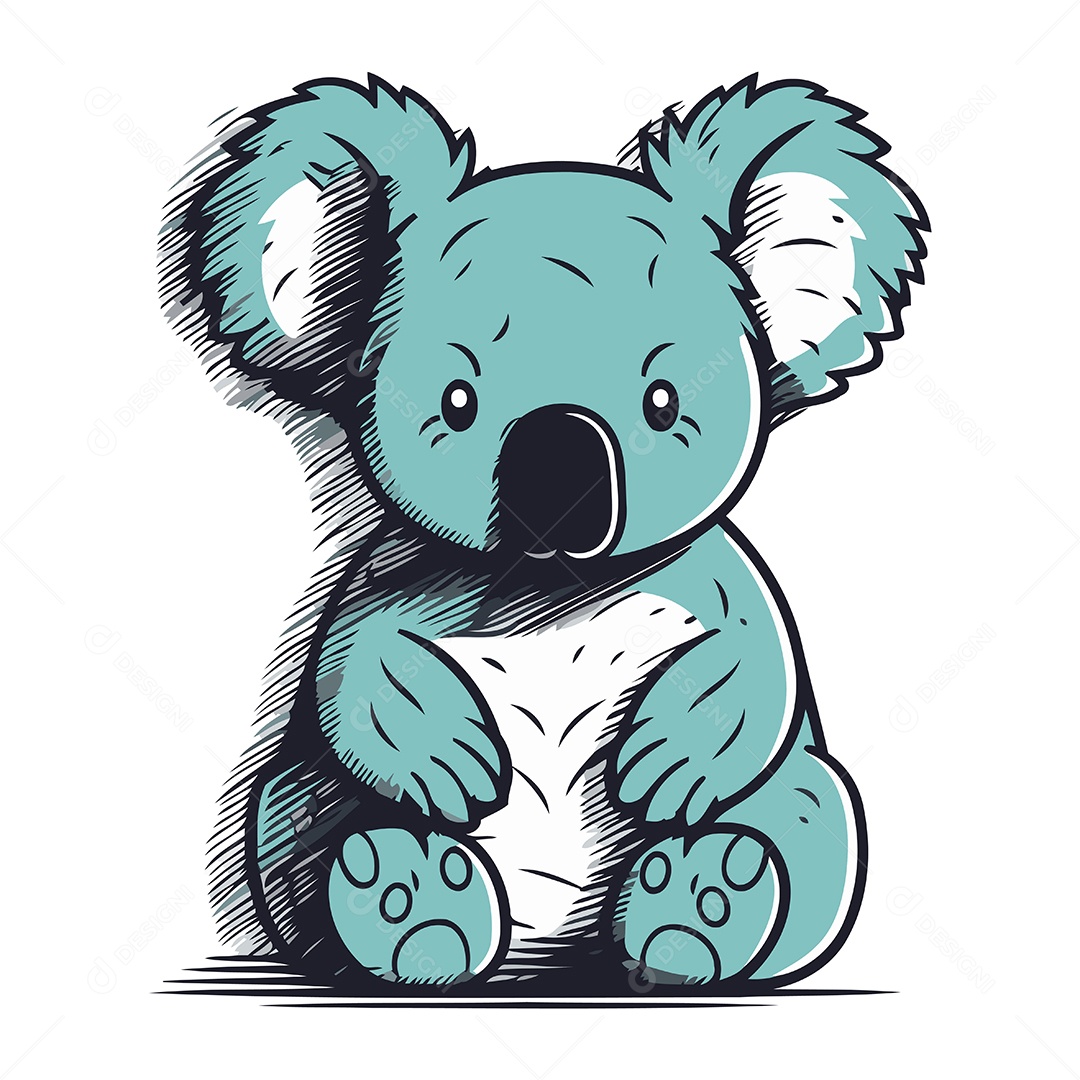 Coala de Desenho Animado Ilustração Vetor EPS