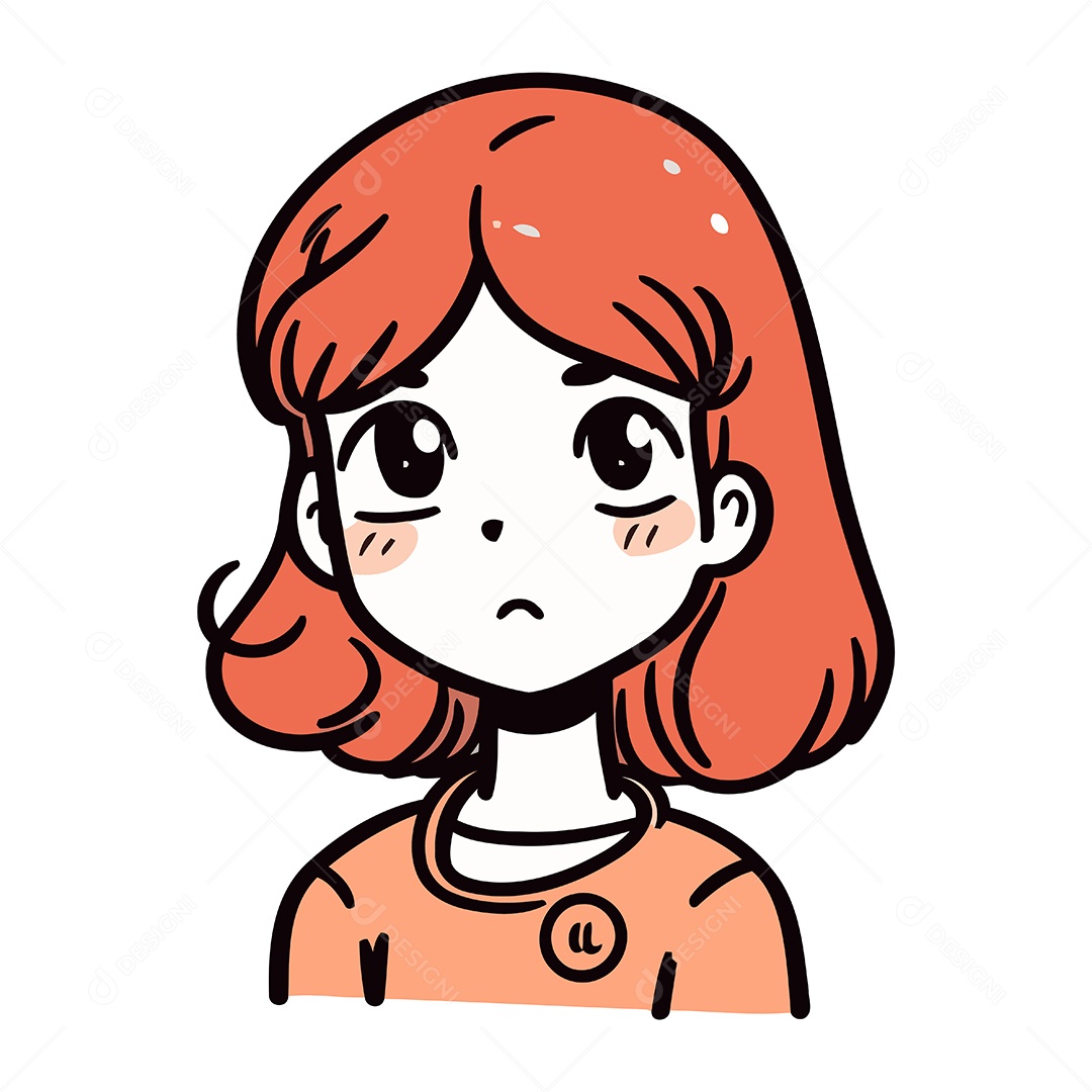 Menina Ruiva de Desenho Animado Ilustração Vetor EPS