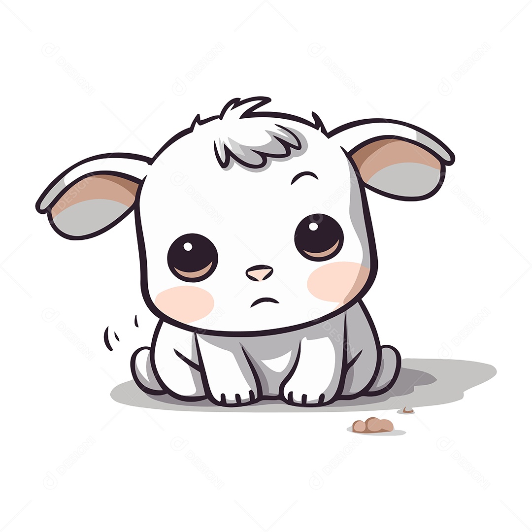 Vaquinha Fofa de Desenho Animado Ilustração Vetor EPS