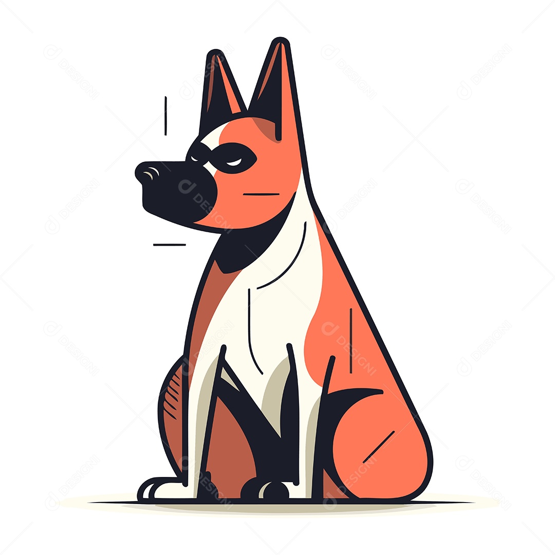 Cachorro Fofo de Desenho Animado Ilustração Vetor EPS