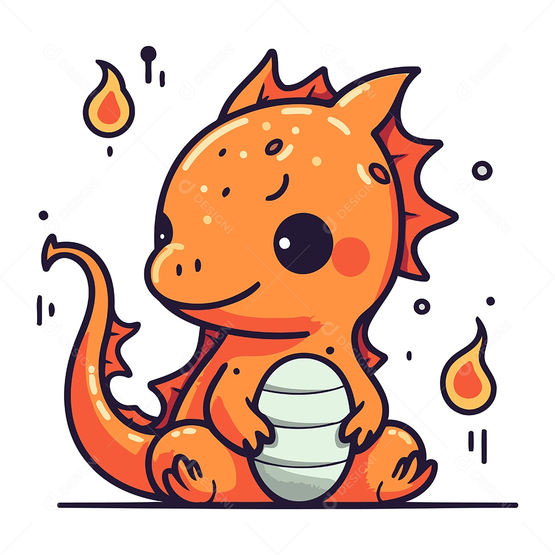 Dragão de Desenho Animado Ilustração Vetor EPS