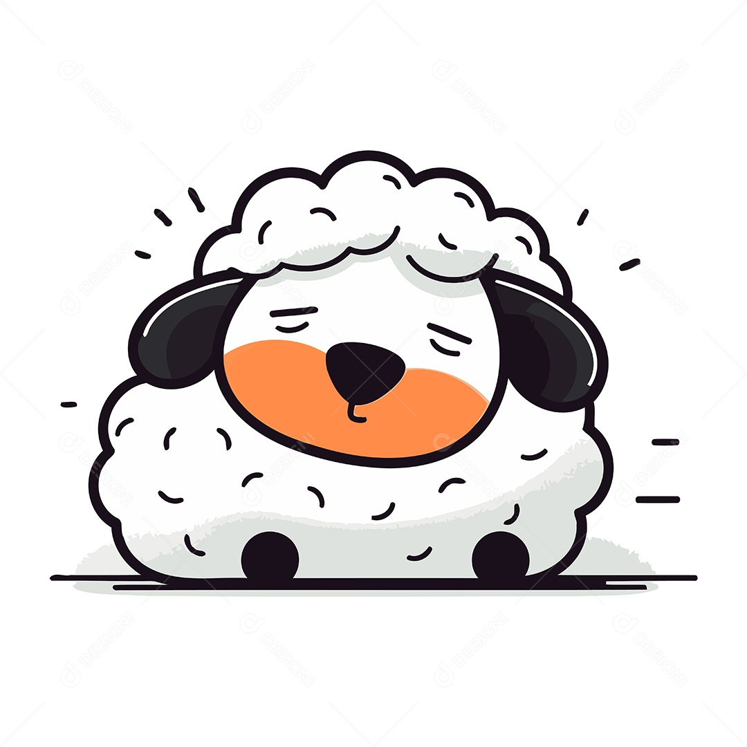 Ovelha de Desenho Animado Ilustração Vetor EPS