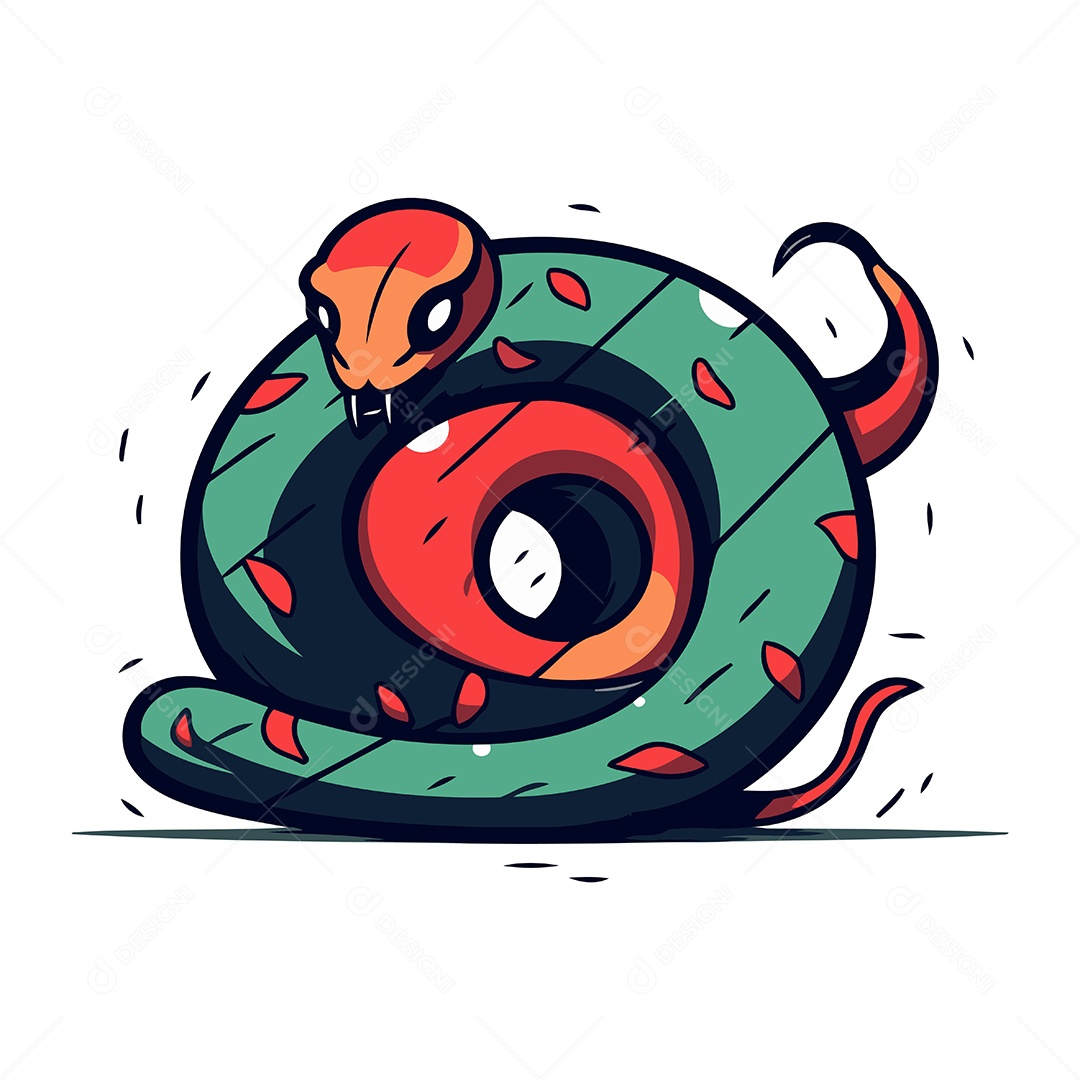 Cobra de Desenho Animado Ilustração Vetor EPS