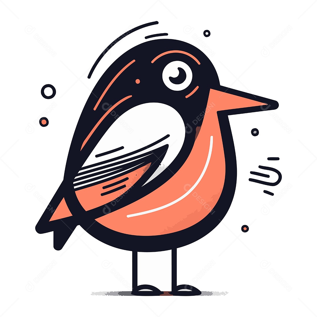 Passarinho de Desenho Animado Ilustração Vetor EPS