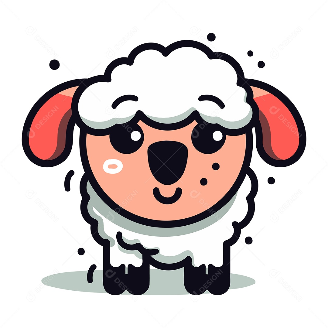 Ovelha de Desenho Animado Ilustração Vetor EPS