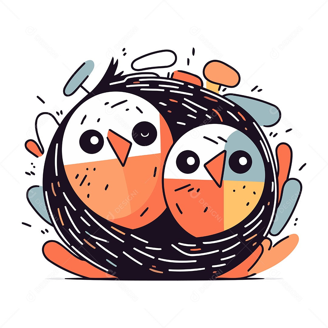 Pinguins de Desenho Animado Ilustração Vetor EPS