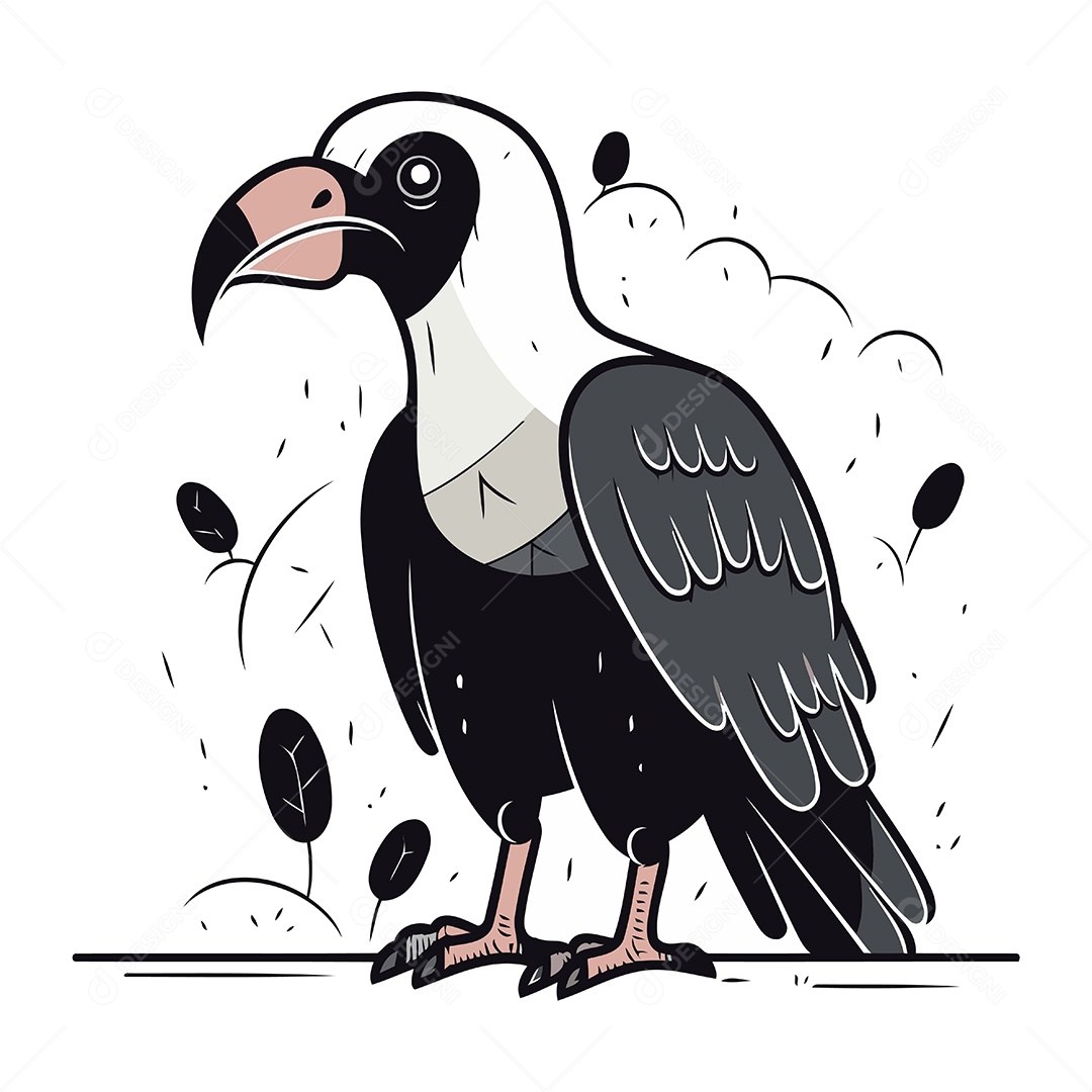 Abutre de Desenho Animado Ilustração Vetor EPS