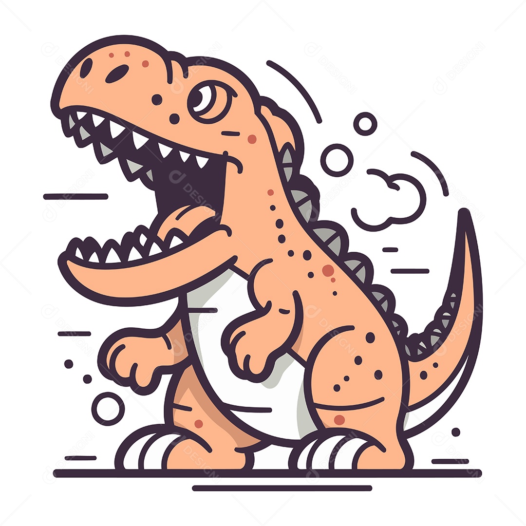 Dinossauro de Desenho Animado Ilustração Vetor EPS