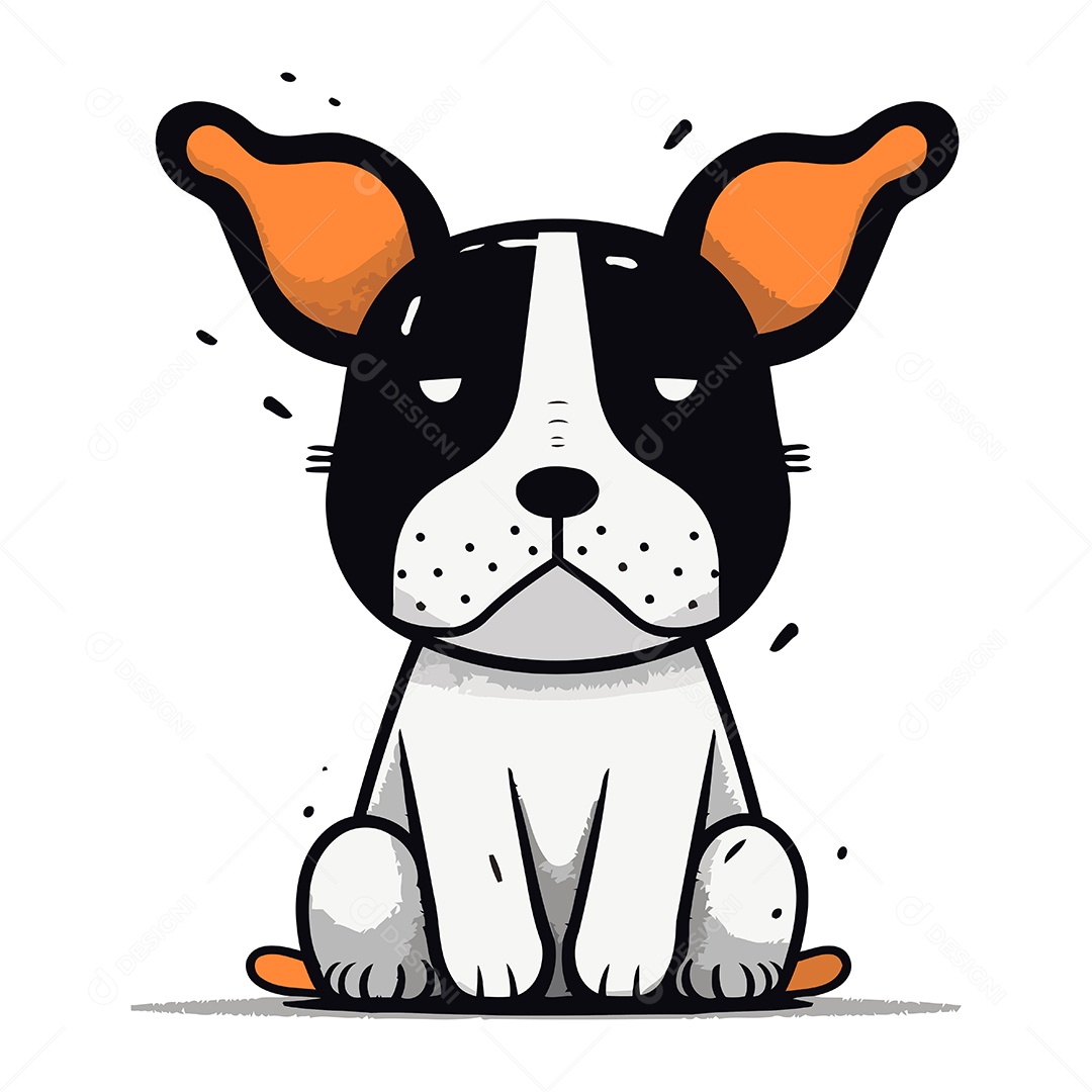 Cachorro de Desenho Animado Ilustração Vetor EPS