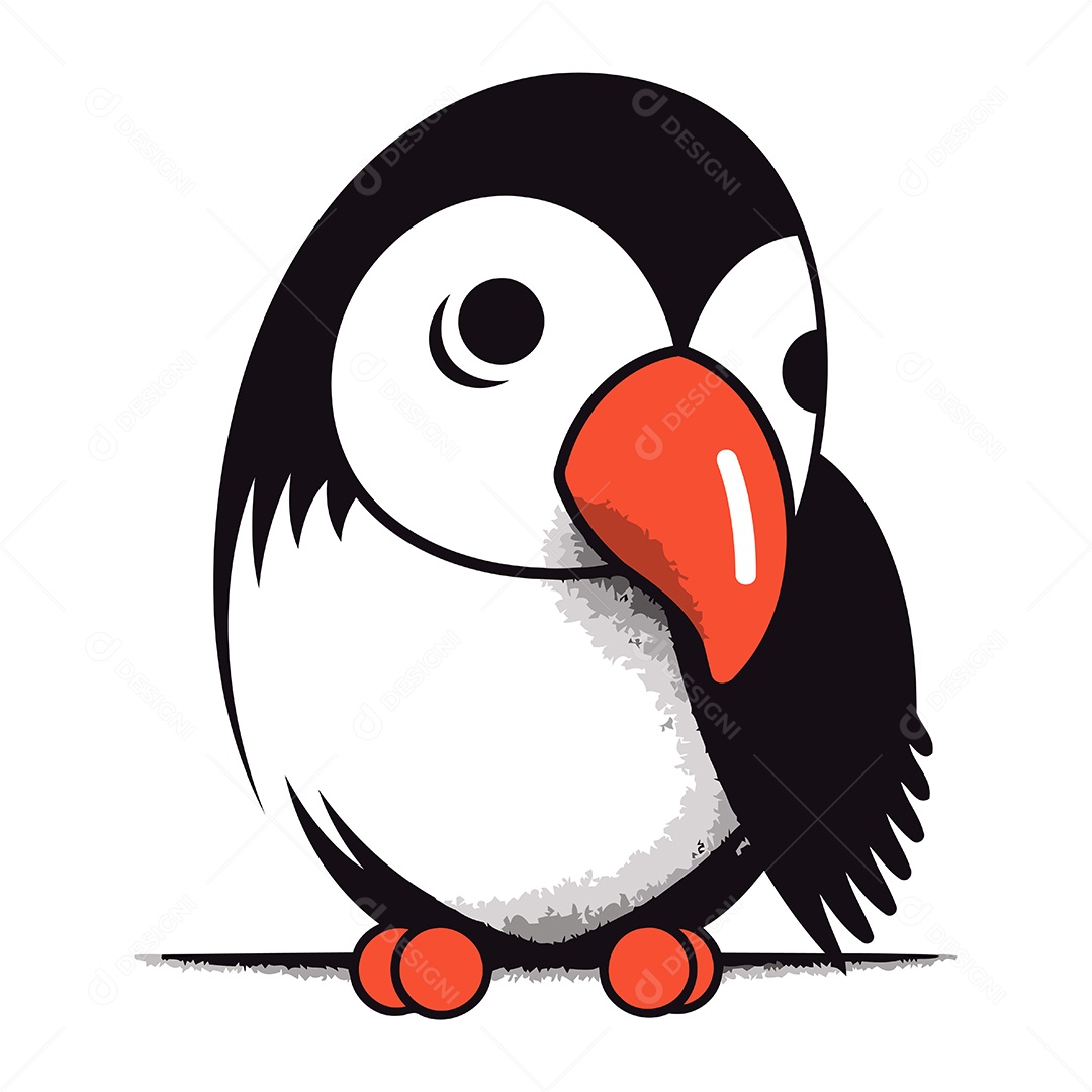 Papagaio do Mar de Desenho Animado Ilustração Vetor EPS