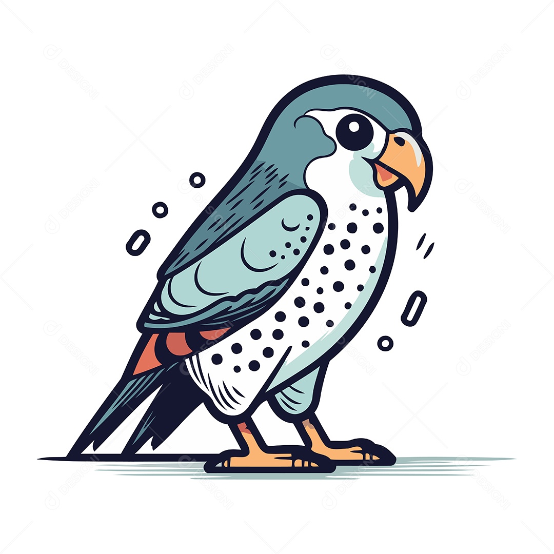 Peregrino de Desenho Animado Ilustração Vetor EPS