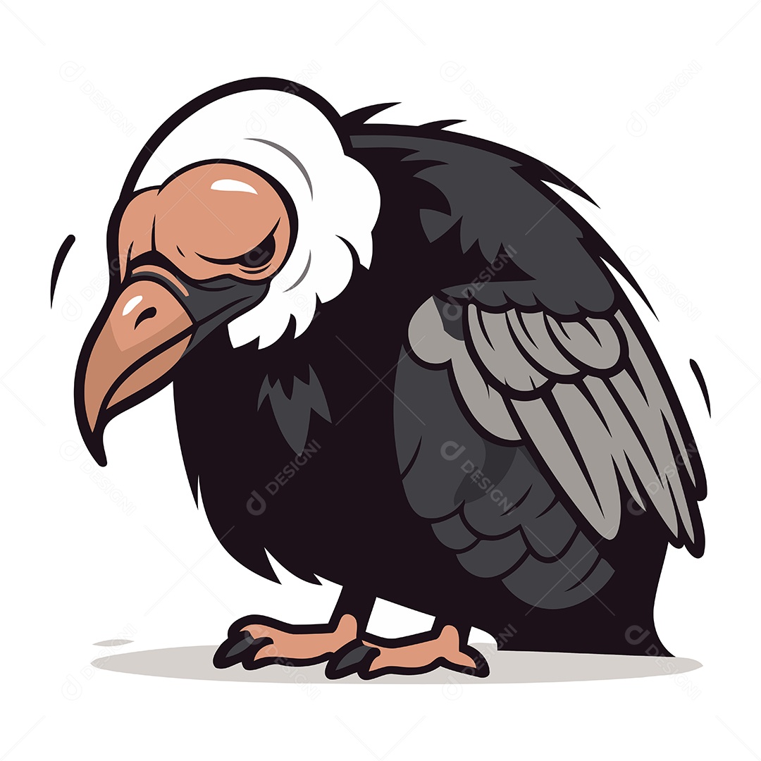 Abutre de Desenho Animado Ilustração Vetor EPS