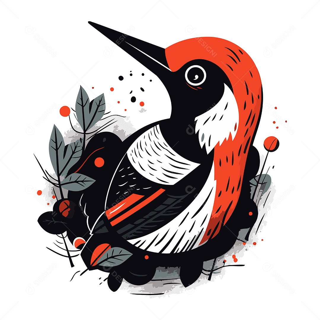 Pica Pau de Desenho Animado Ilustração Vetor EPS