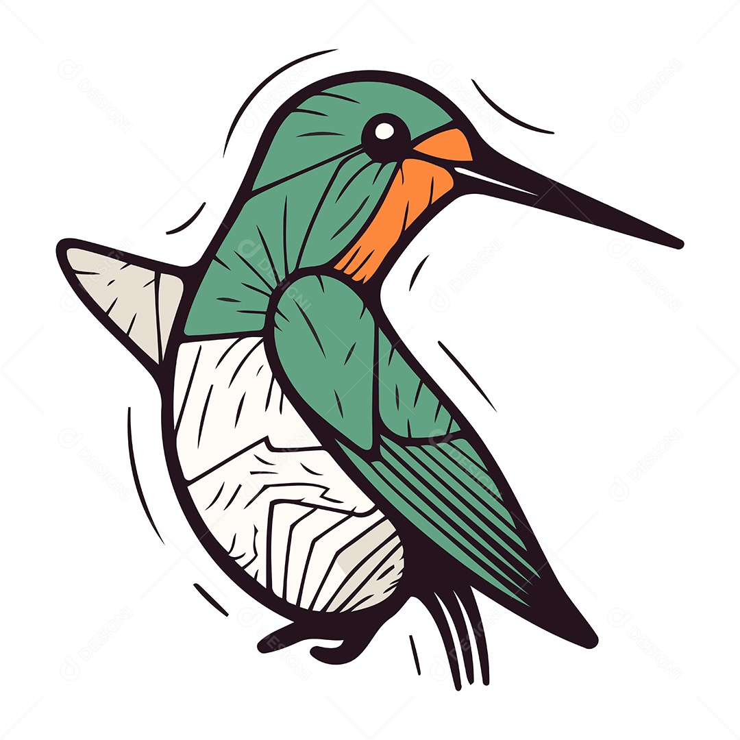 Beija Flor de Desenho Animado Ilustração Vetor EPS