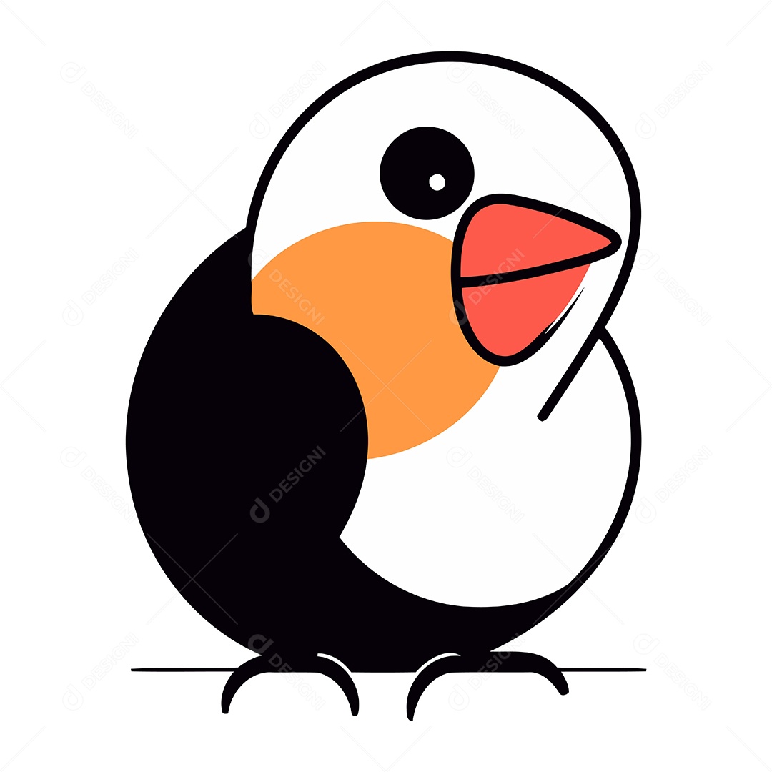 Pinguim Bonitinho de Desenho Animado Ilustração Vetor EPS