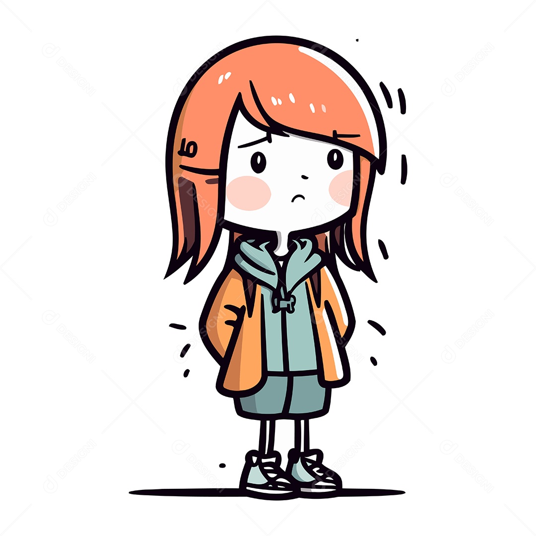 Garota de Desenho Animado Ilustração Vetor EPS