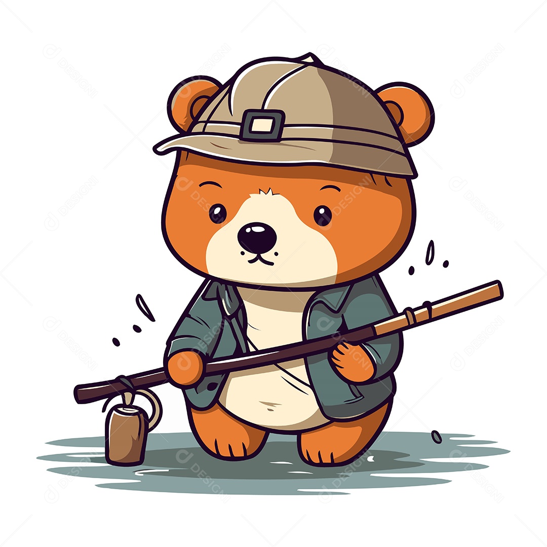 Urso de Desenho Animado Ilustração Vetor EPS