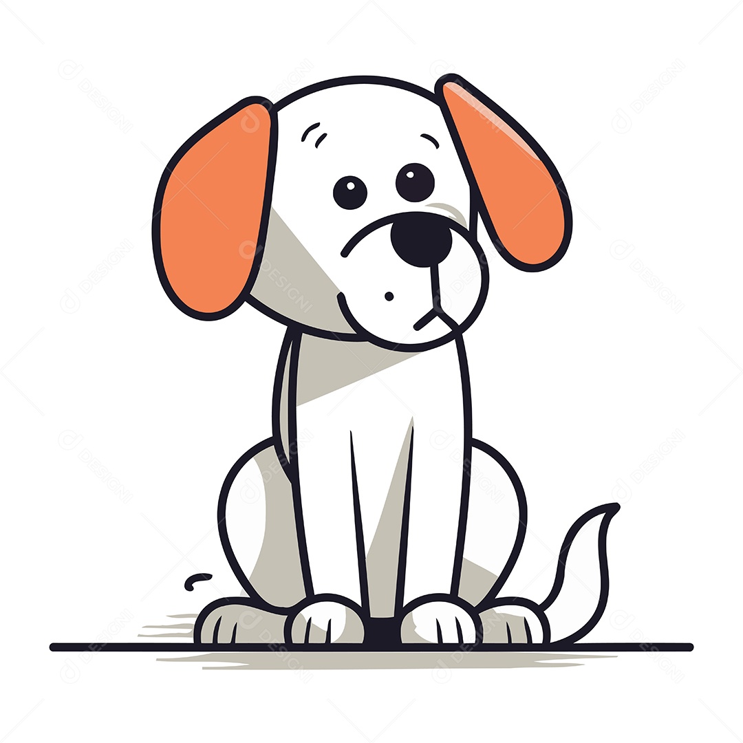 Cachorro de Desenho Animado Ilustração Vetor EPS