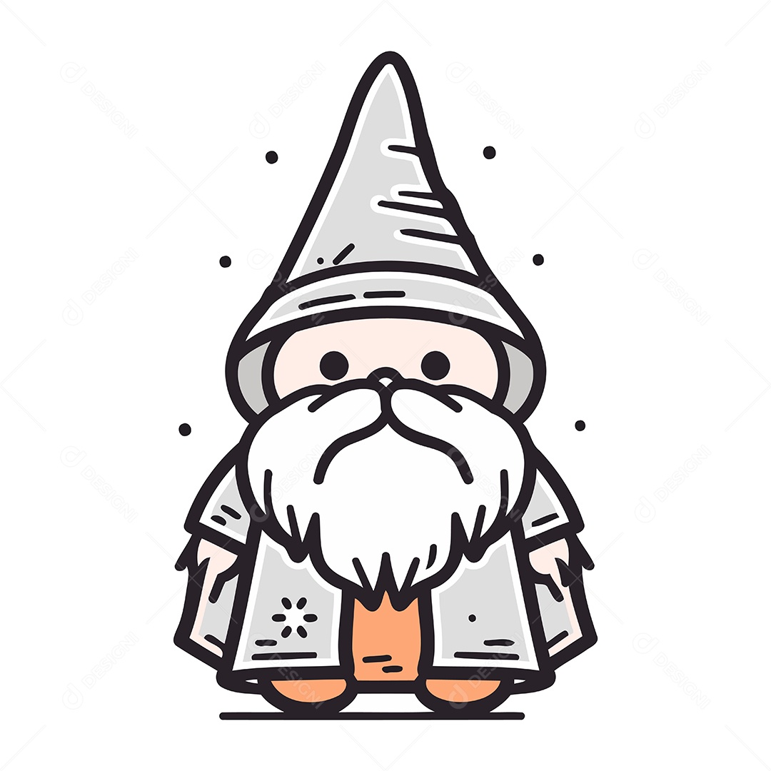 Gnomo de Desenho Animado Ilustração Vetor EPS