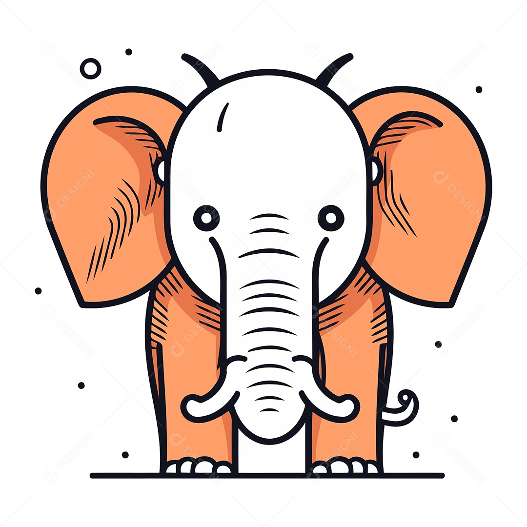 Elefante de Desenho Animado Ilustração Vetor EPS
