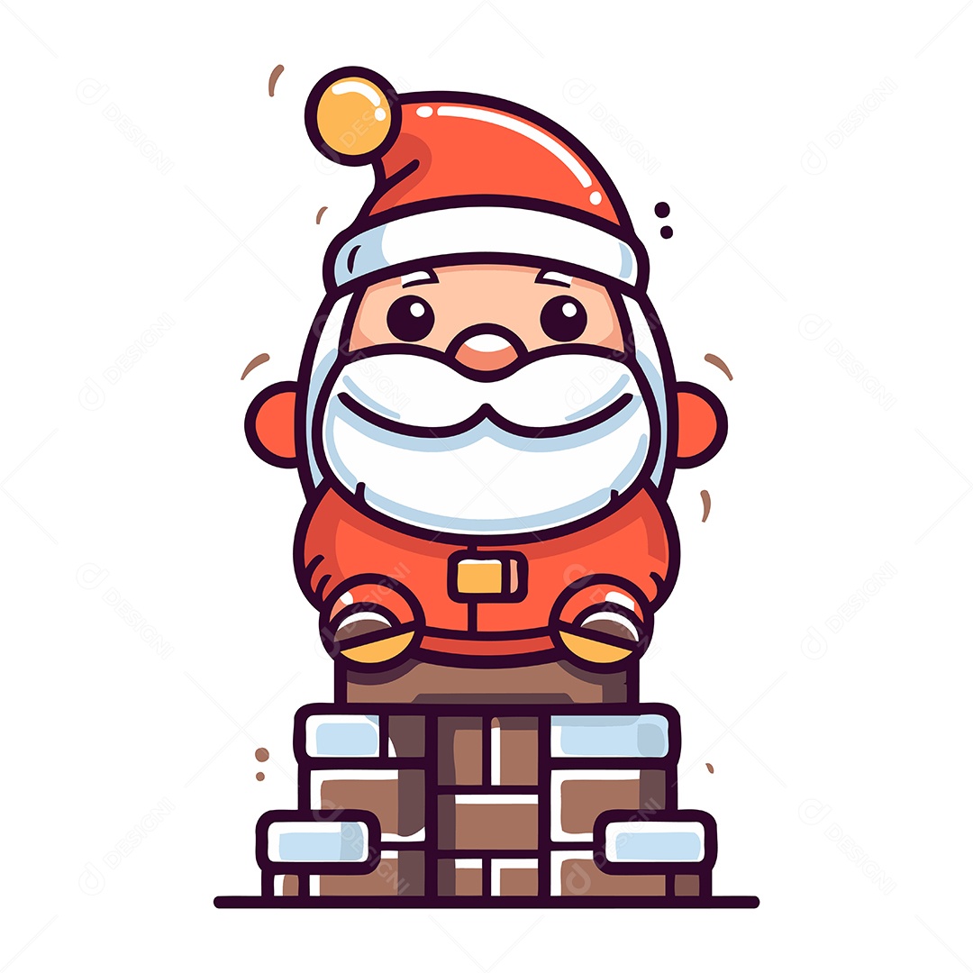 Papai Noel Fofo de Desenho Animado Ilustração Vetor EPS