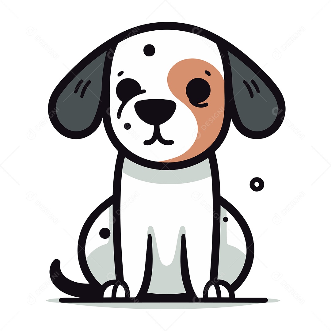 Cachorro de Desenho Animado Ilustração Vetor EPS
