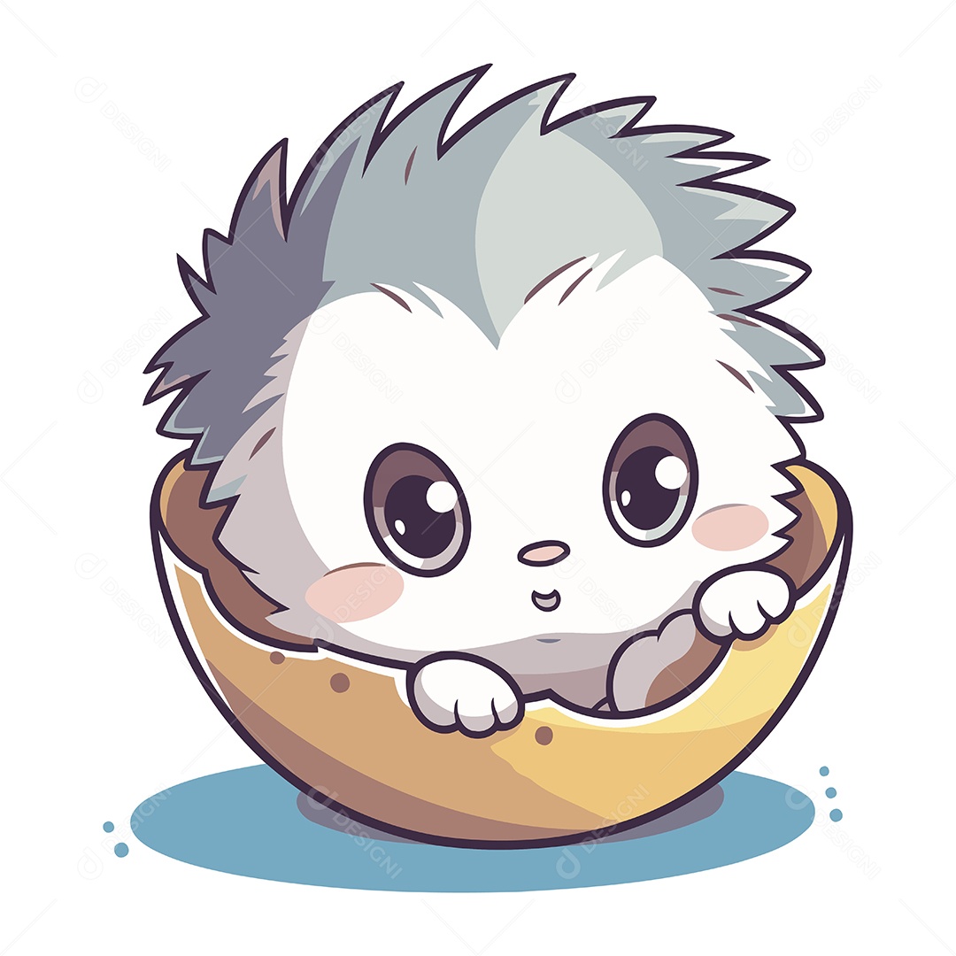 Ouriço Fofo de Desenho Animado Ilustração Vetor EPS