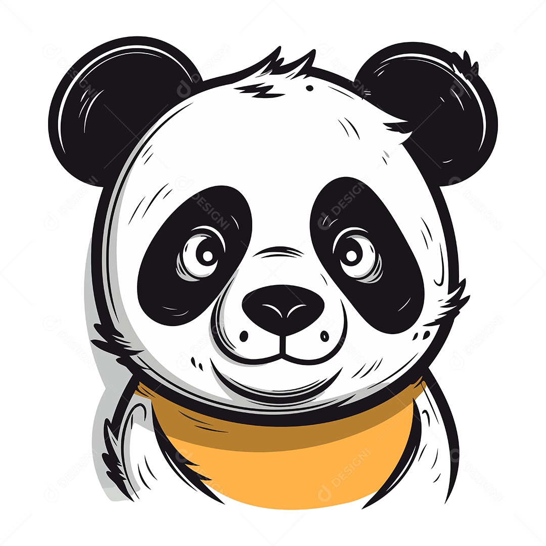 Urso Panda de Desenho Animado Ilustração Vetor EPS