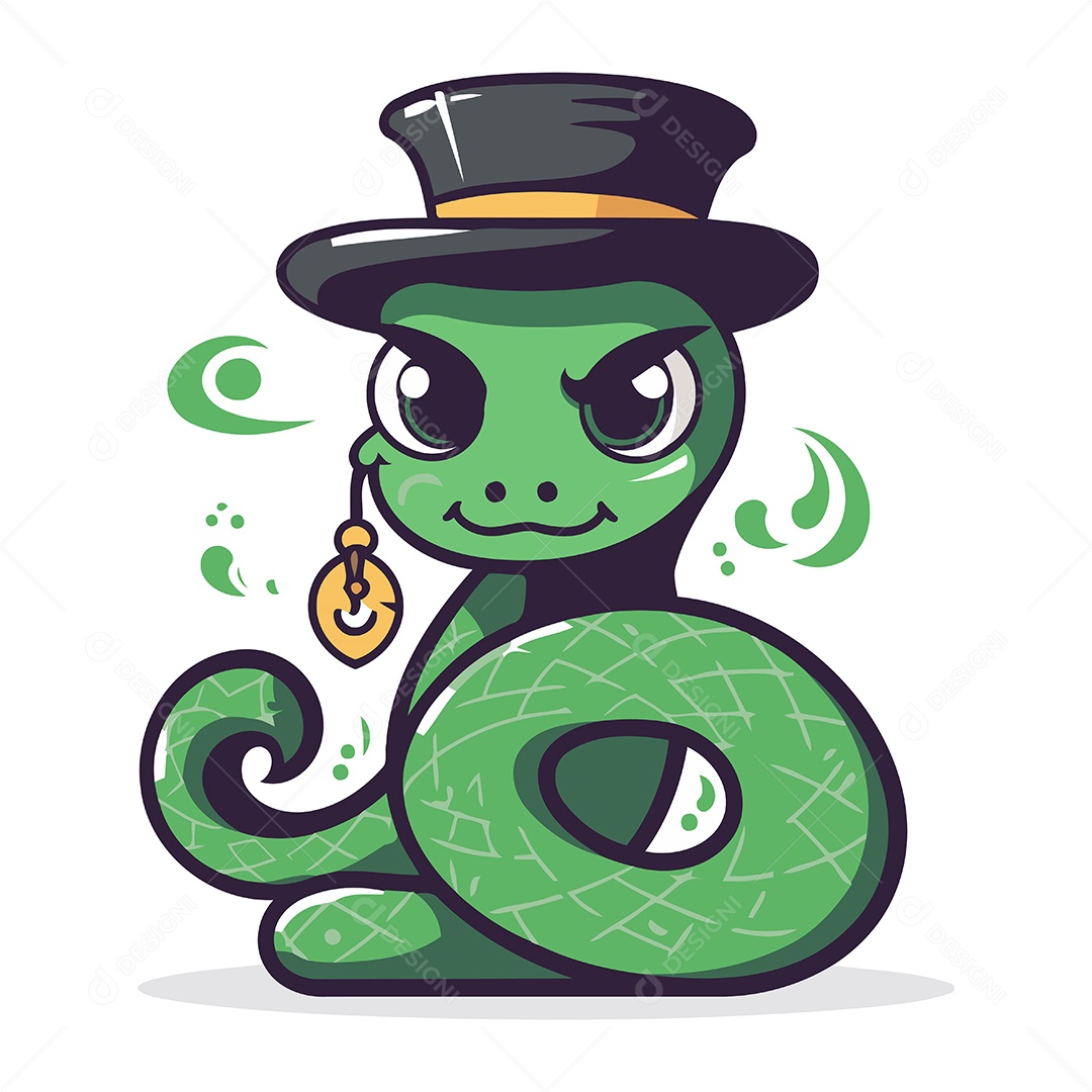 Cobra com um Chapéu Ilustração Vetor EPS