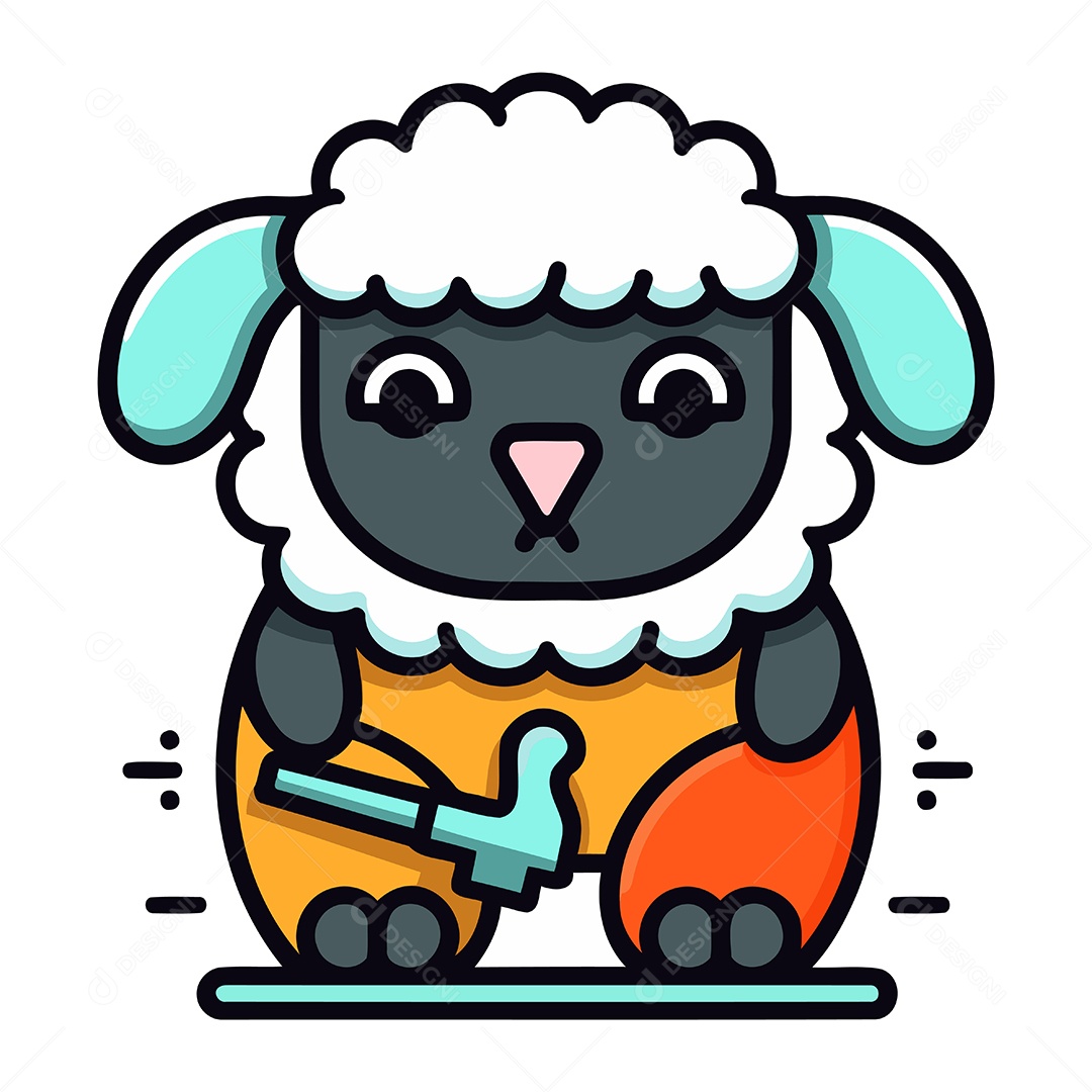 Ovelha de Desenho Animado Ilustração Vetor EPS