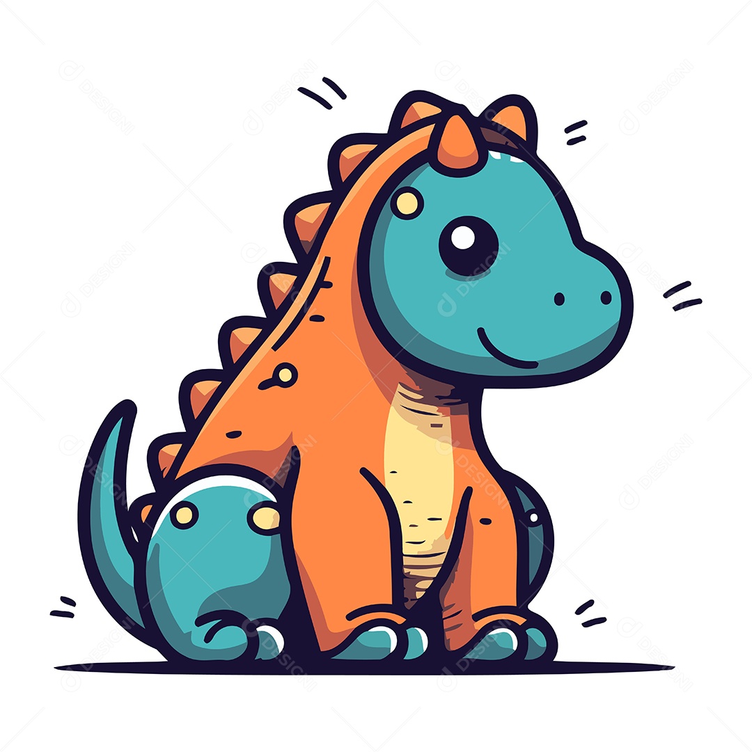 Filhote de Dinossauro Ilustração Vetor EPS