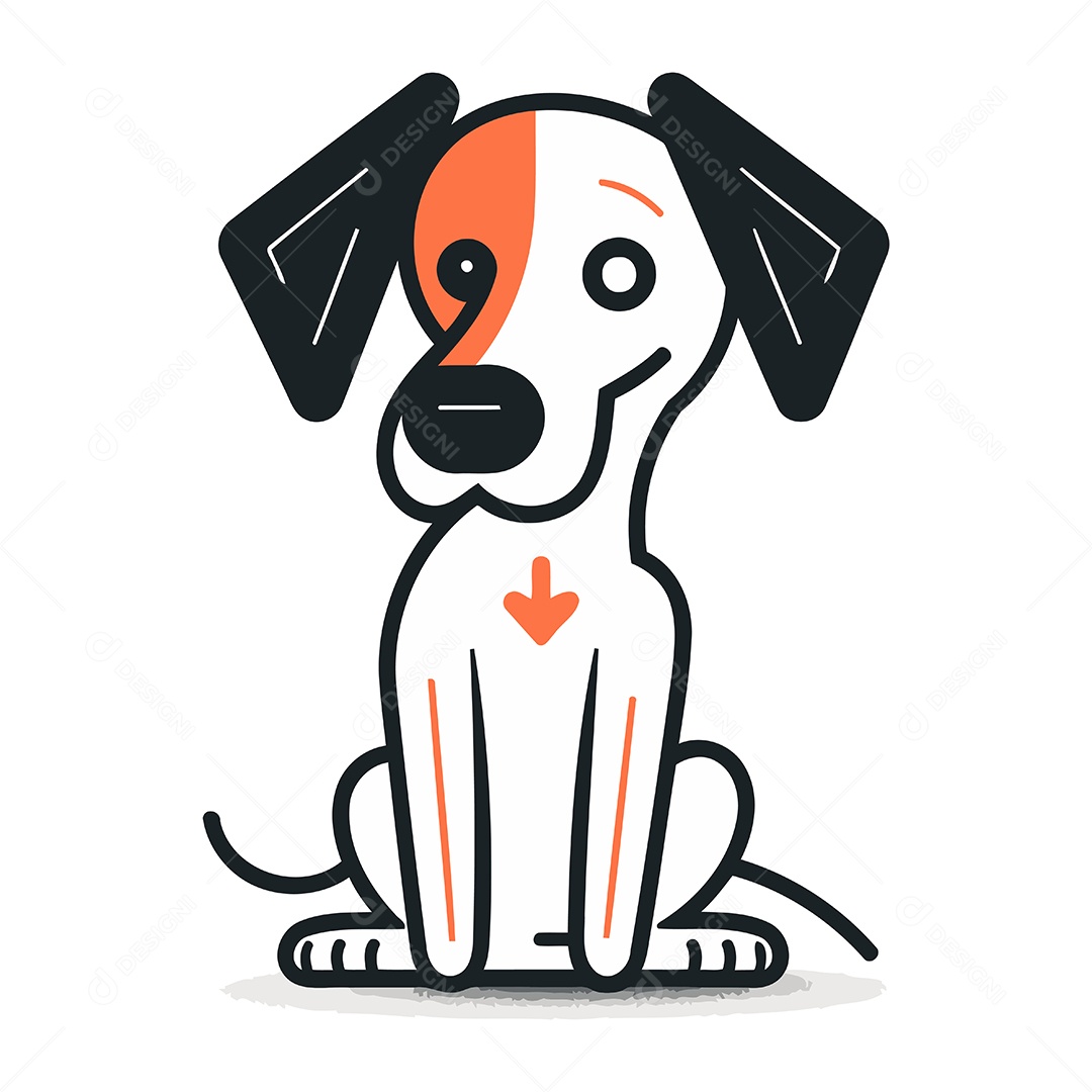 Cachorro de Desenho Animado Ilustração Vetor EPS