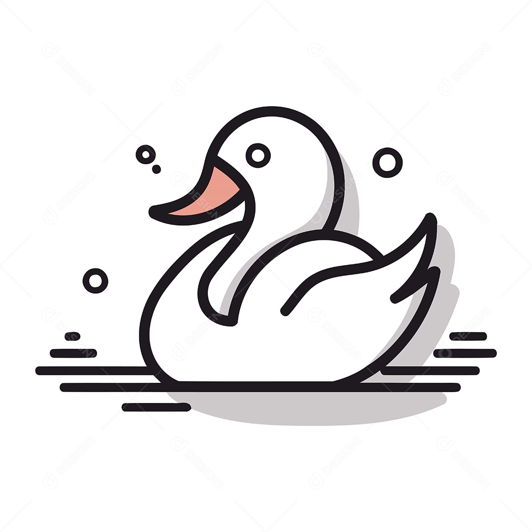 Cisne de Desenho Animado Ilustração Vetor EPS