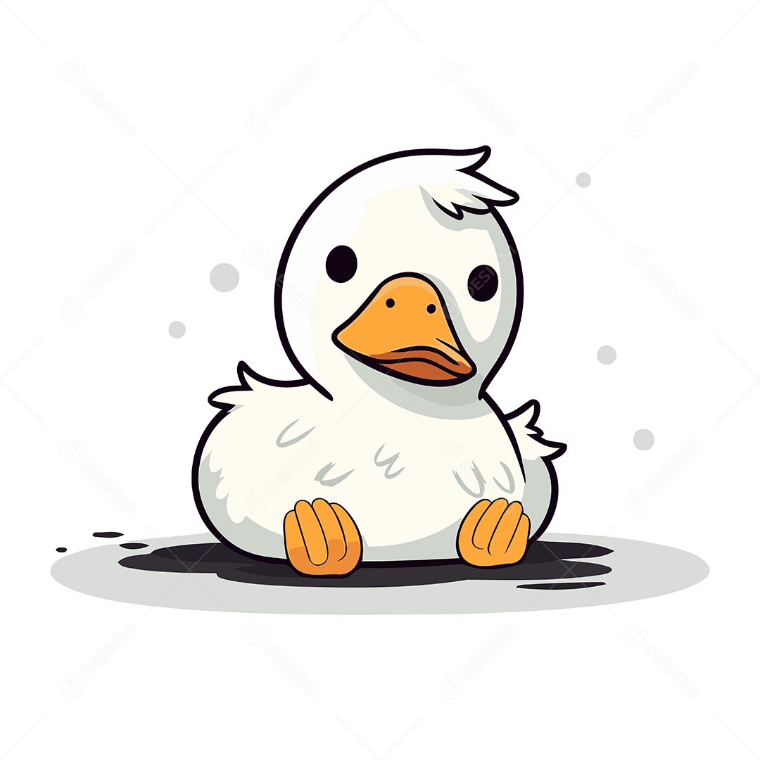 Pato de Desenho Animado Ilustração Vetor EPS