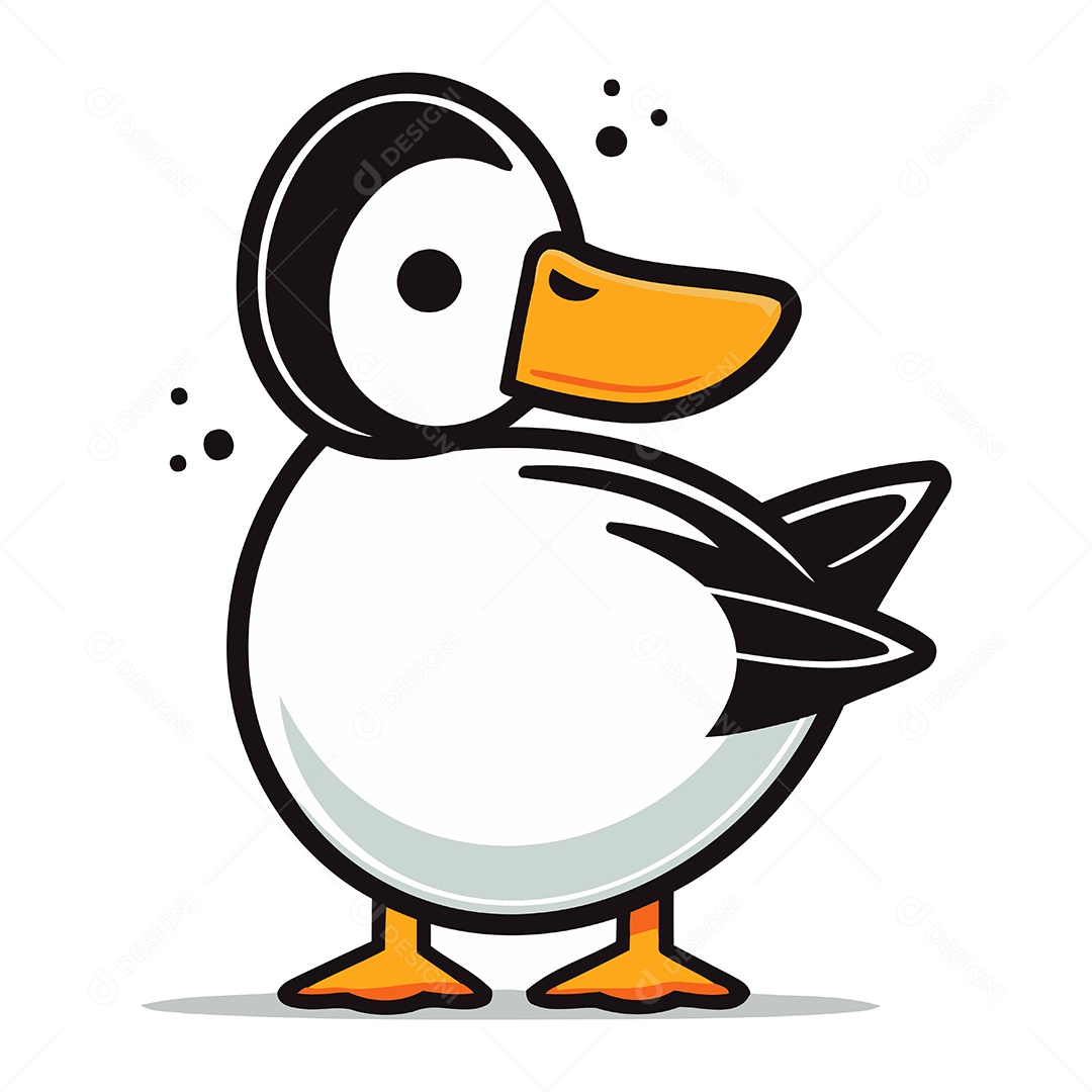 Pato de Desenho Animado Ilustração Vetor EPS