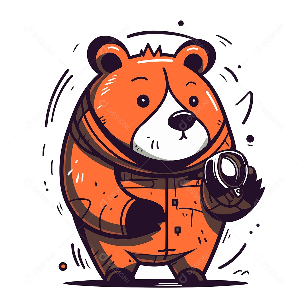 Urso de Desenho Animado Ilustração Vetor EPS