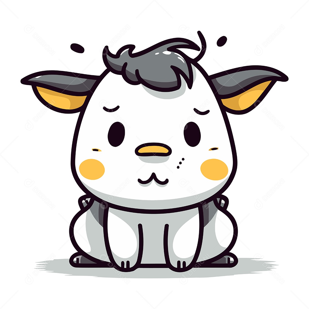 Vaca de Desenho Animado Ilustração Vetor EPS