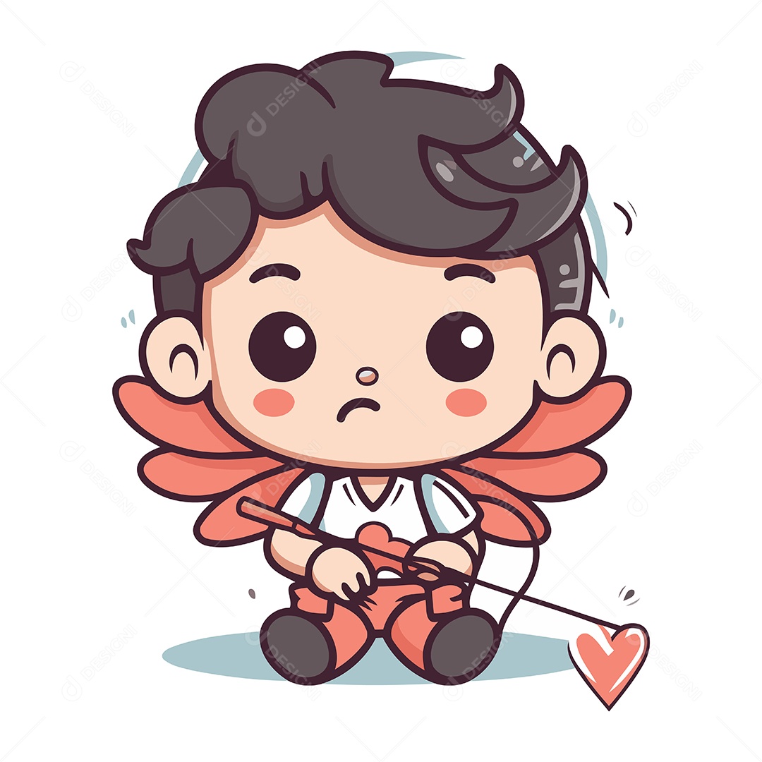 Cupido de Desenho Animado Ilustração Vetor EPS